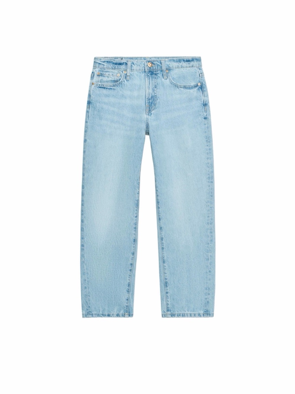 Zara Mid-rise Cropped Jeans in Light Blue